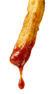 Papa frita con ketchup